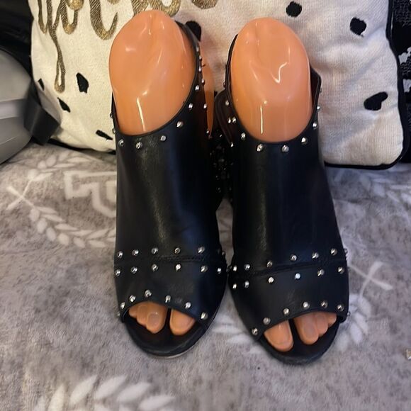 MICHAEL Michael Kors
Women's Astor Leather Studded Slingback Block Heel Sandals - Picture 2 of 10